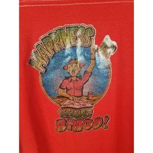 Vintage Sport -T Men's Sz. M Red Happiness Is Yelling Bingo Short Sleeve Shirt